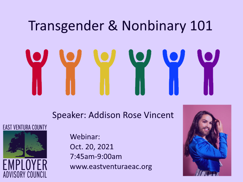 Transgender Nonbinary Webinar Placard with Addison Rose Vincent