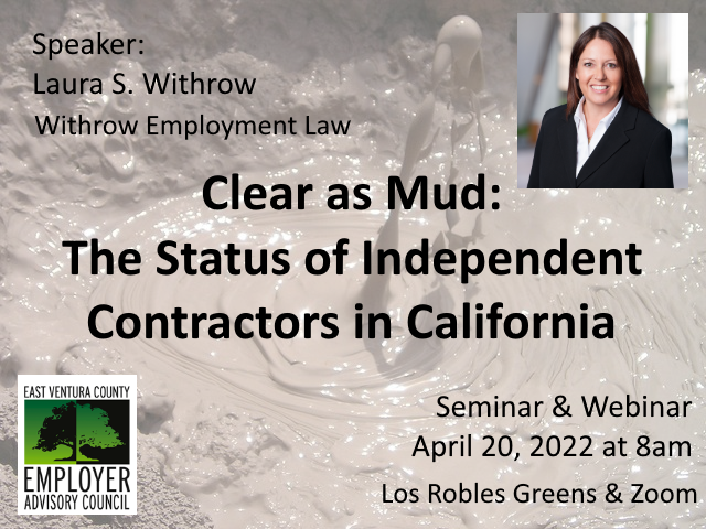 Webinar/Seminar: Clear as Mud – The Status of Independent Contractors in California